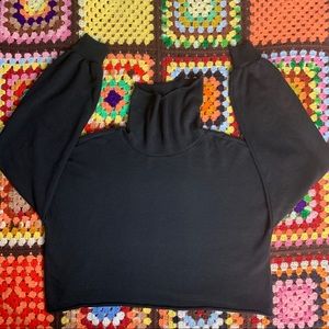 Black Turtleneck Crop Top